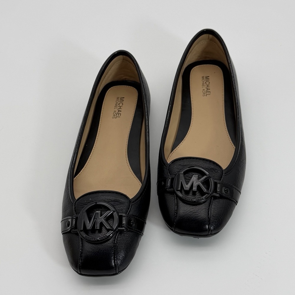 NIB Women Michael Kors Fulton Moc  Leather Flat Shoes Black size 7.5 M - Picture 6 of 8